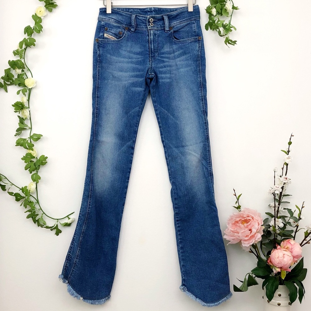 Diesel vintage denim jeans distressed hi-lo bottom